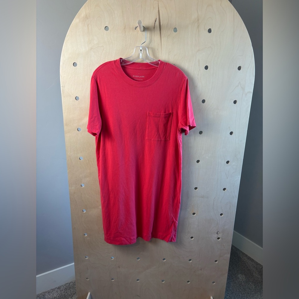 Everlane THE ORGANIC COTTON WEEKEND TEE DRESS in Red Medium - Picture 2 of 5
